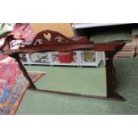 Edwardian Mahogany shaped over mantel mirror