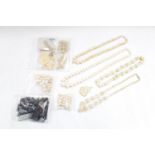 Collection of 19thC Jet, Ivory and Mother of Pearl Jewellery findings
