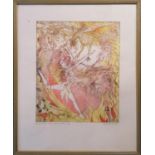 Good quality Hand Coloured Etching 'The Frictional' Signed Byd Mae 1977, 17 of 50 depicting Nude