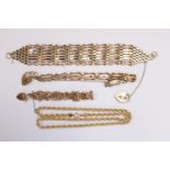 3 9ct Gold Ladies Bracelets and a 9ct Gold Necklace. 38g total weight
