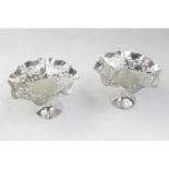 Pair Good quality Silver plated Pierced Tazza by D S & G