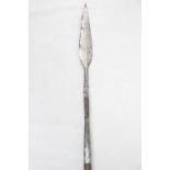 Long Zulu hand Forged Spear with wooden shaft 180cm total Length