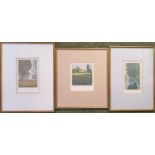 3 Small Framed Prints by Oliviero Masi signed and remarked in pencil