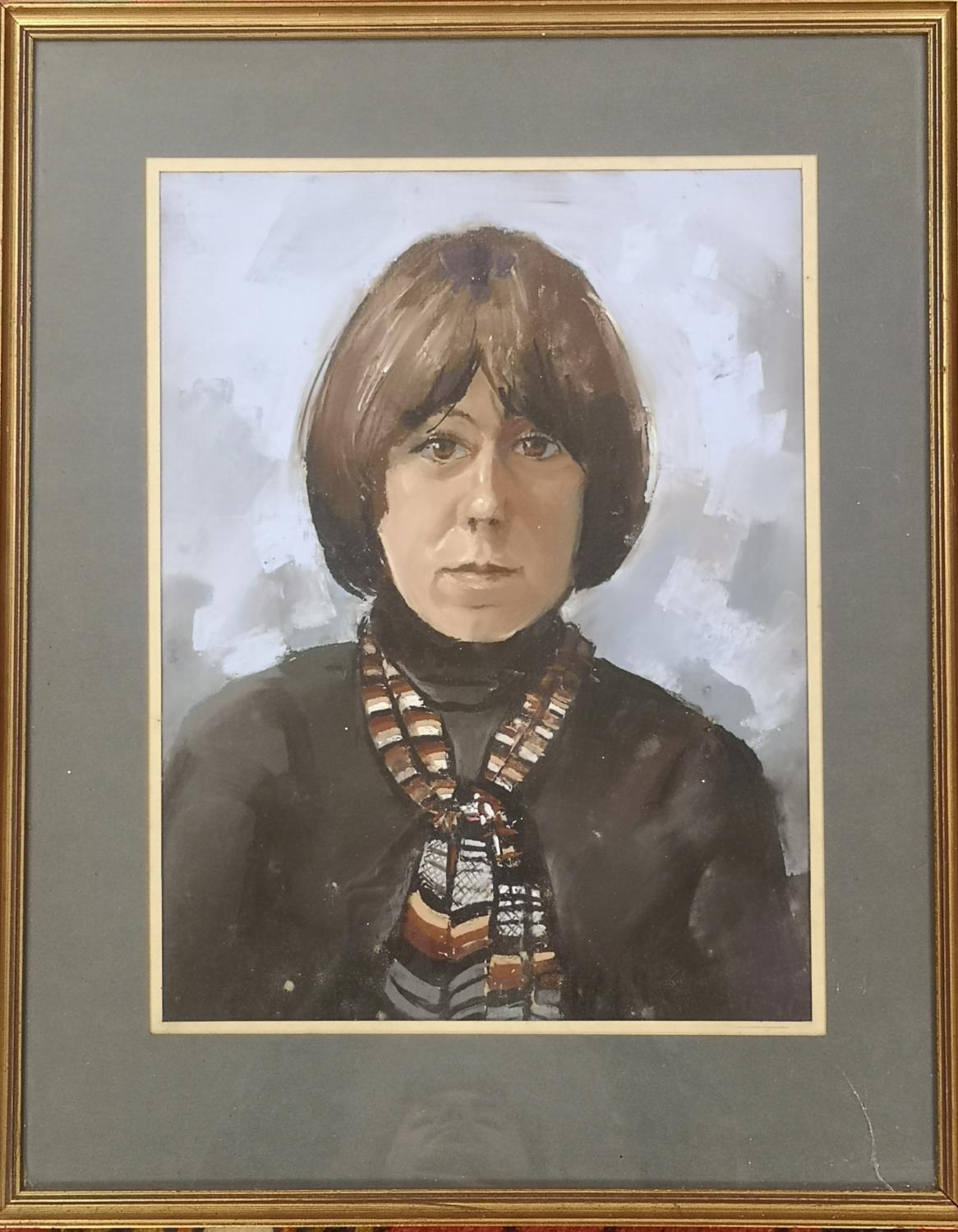 Angela Stones (1914-1995) Thought to be a Self Portrait Mixed Medium. 26 x 35cm. Studied under her