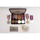 WWII 4 Medal Group, 2 other WWII Medals and 2 Military Photos