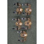 Set of 5 Christopher Wray Brass twin light fittings
