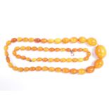 Amber Graduated Necklace 49cm in Length and a Amber Bracelet 32cm in Length. 65g total weight