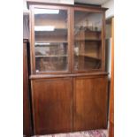 Edwardian Glazed collectors cabinet with panelled base