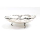 Arabian Silver Bowl with shaped edge, supported on scroll feet 250g total weight