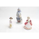 Boxed Lladro figure 'Winter' 5220, Royal Doulton Valerie 2107 & Daddys Girl 3445