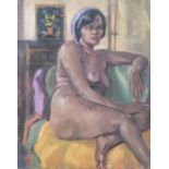 Angela Stones (1914-1995) Nude seated interior scene. 41 x 51cm. Studied under her mother Dorothy