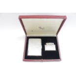 Good Quality 1940s German Sterling Silver Cigarette case and matching Lighter in presentation case