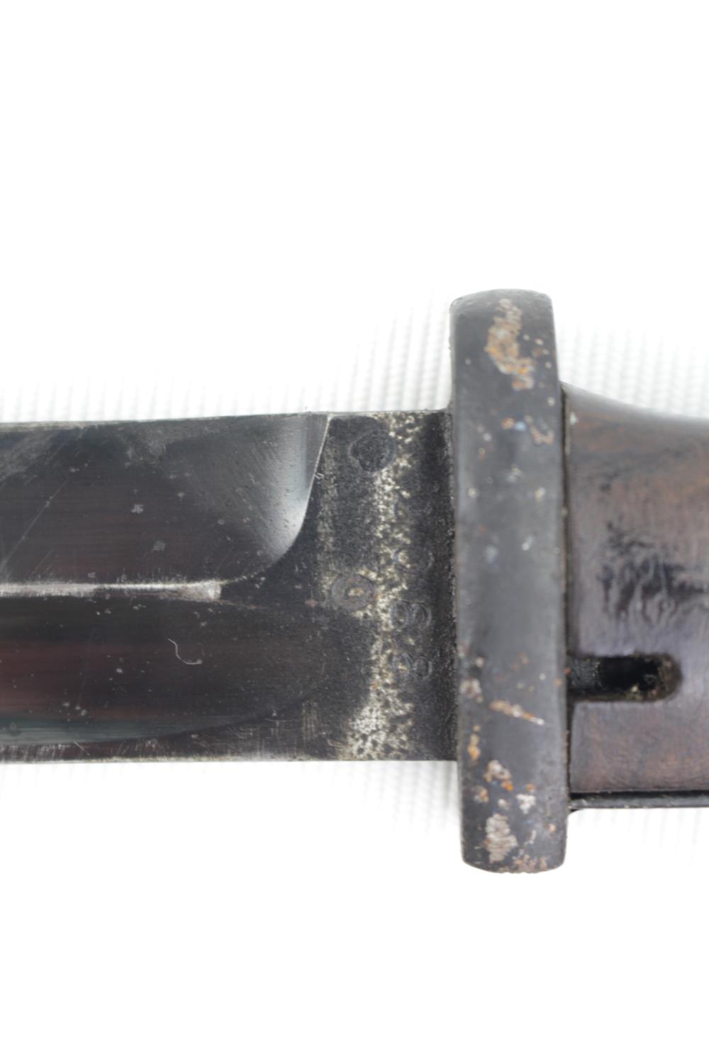 WW2 German K98 bayonet, blade marked 41 fnj, same marking to the top of the scabbard - Image 2 of 3