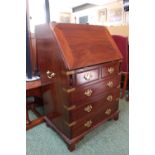 Good Quality 20thC Heavy Rosewood brass bound fall front bureau with brass drop handles and
