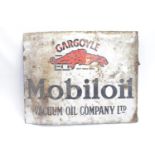 Antique Enamelled tin Mobiloil Gargoyle Vacuum Oil Company Ltd sign 51 x 42cm