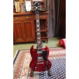Cased (Replica) Gibson Style Electric Guitar with Red Body