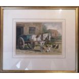 EMILY ATKINSON (1884-1890), Framed and mounted watercolour of a Carthorse and Farm background,