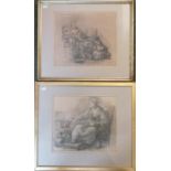 Pair of 1920s Albertina prints of Children drawing. 30 x 26cm