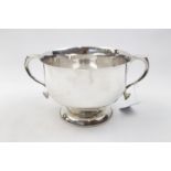 Large 2 Handled Edwardian Trophy with curved handles and pedestal base, 23cm in Diameter, by