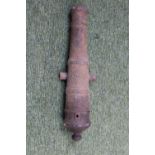 Antique Cast Iron Swivel Cannon 57cm in Length (missing Base)