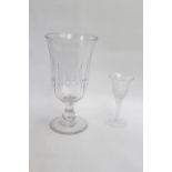 Late 19thC Cut glass Celery Vase and a Air Twist Stem glass with cut bowl