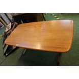 Ercol Blonde Elm Low table on refectory base