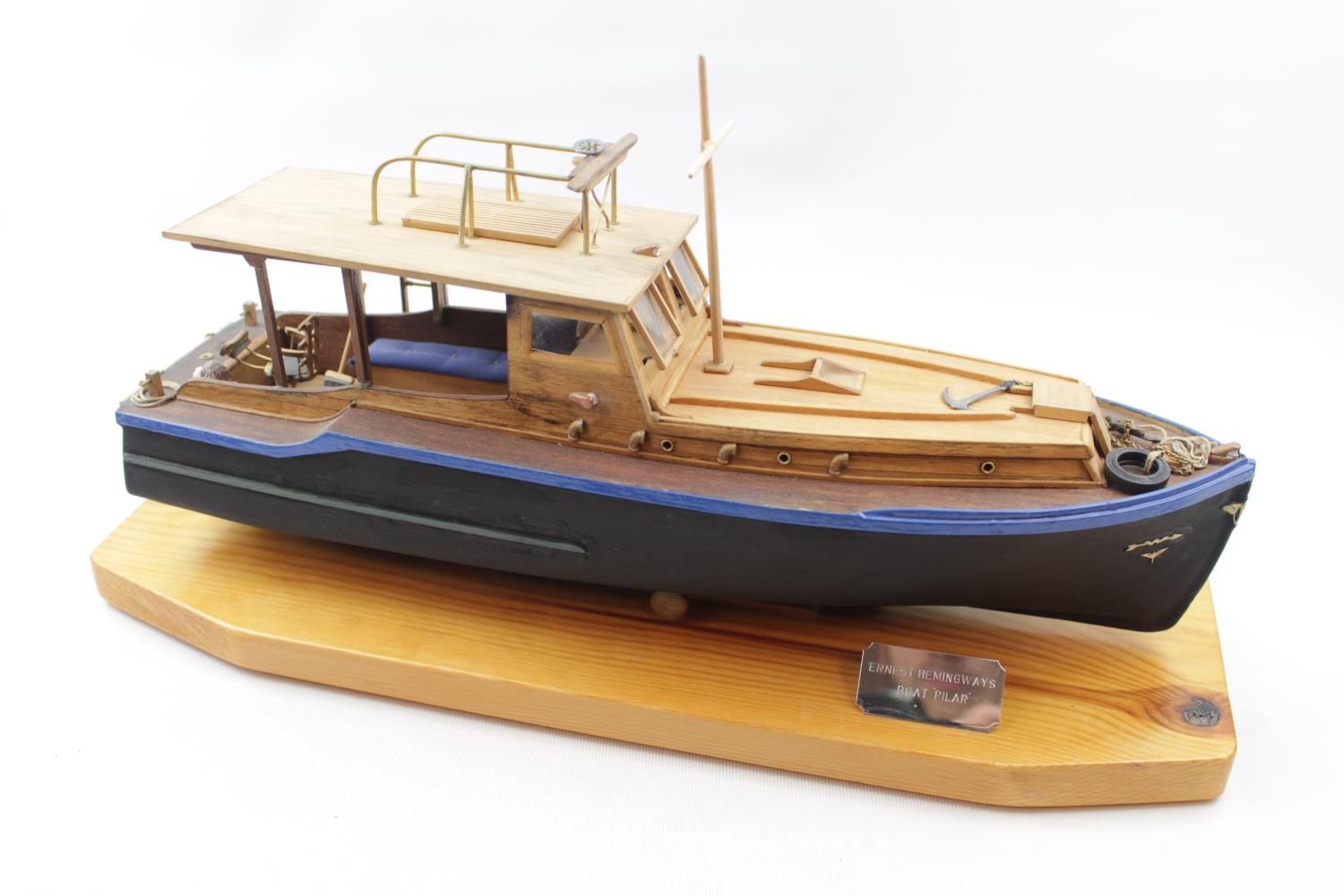 Models of Hemingway's Boat 'Pilar' with similarly titled book 'Hemingways Boat' plus two books on