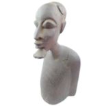 Large African Hardwood Carving of a Man with goatee, 48cm in Height