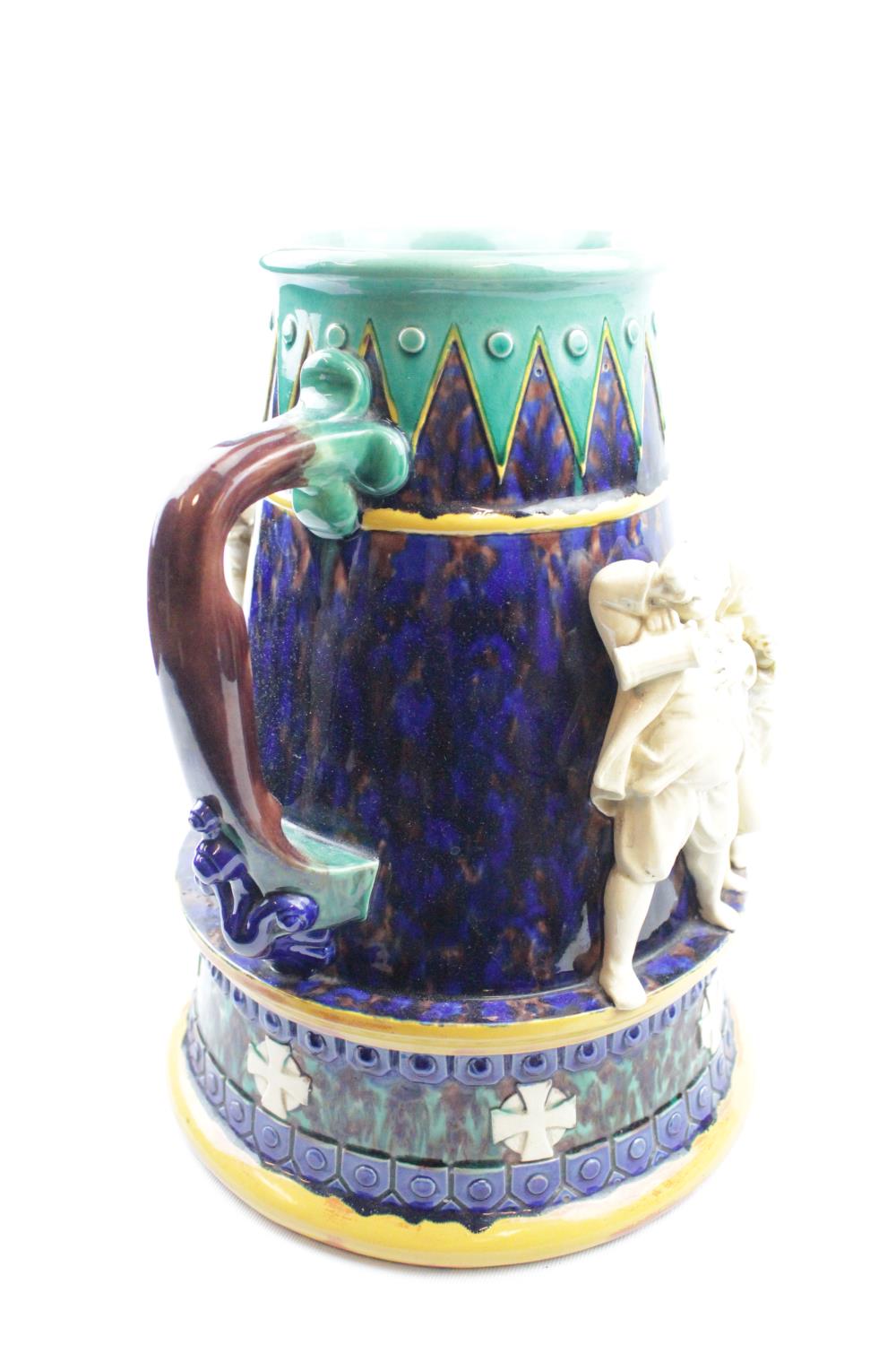 Rare 19thC Majolica Minton Tavern Jug/Ewer C.1850s with figural decoration, 38cm in Height - Image 2 of 3