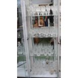 Large collection of Waterford Colleen pattern Crystal panelled glasses and Decanters, comprising
