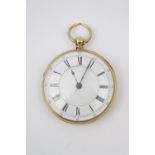 Good quality 18ct Gold Open Face Pocket watch with Roman numeral dial, engraved to interior '