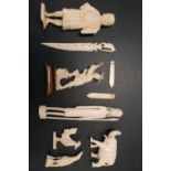 Collection of 19thC and early 20thC Ivory carvings inc. Asian