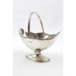 Georgian Style boat shaped sugar basket with swing handle 5'' by Mappin & Webb Sheffield 1915,