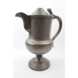 19thC Dixon & Smith Pewter lidded ewer of Baluster form 34cm in Height