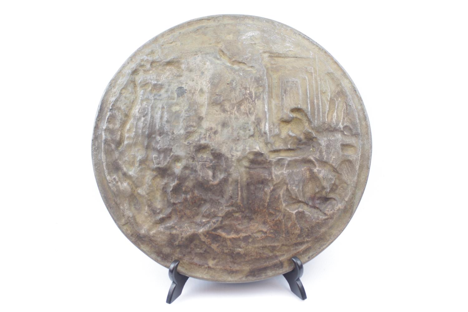 19thC Circular Cast plaque of a classical scene 27cm in Diameter (No Foundry mark) - Image 2 of 2