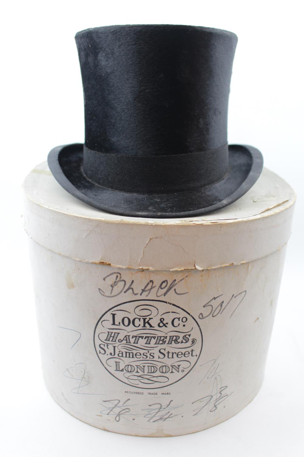 Horne Bros Ltd Moleskin Top Hat in Lock & Co Hatters of St James Street London Box