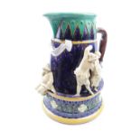 Rare 19thC Majolica Minton Tavern Jug/Ewer C.1850s with figural decoration, 38cm in Height