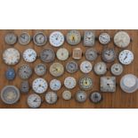 Collection of 37 Watch Movements & Faces inc Trojan, Cyma & Lunesa. Watch movements inc Trojan,
