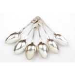 Set of 6 Silver Fiddle pattern Spoons with Scallop Shell decoration by Lister & Sons (William Lister