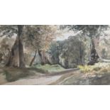 William Collins, R.A. (London 1788-1847), watercolour of a woodland track, 18 x 10cm