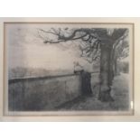 Framed 'Autumn' etching by E Salmon from the picture by L E Adan, 26 x 18cm