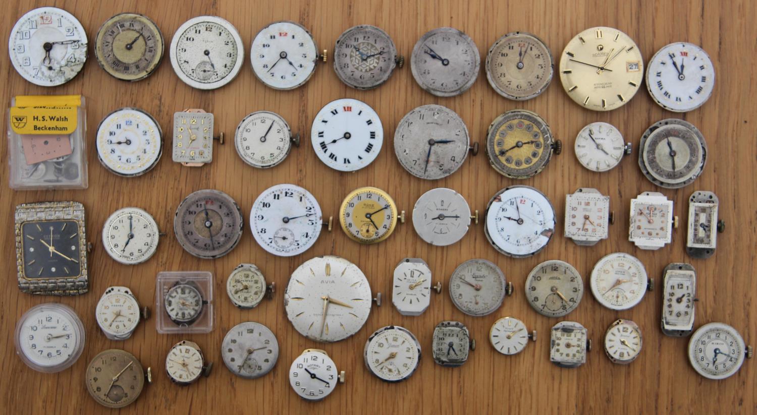 Collection of 48 Watch Movements & Faces to inc Breguet, Citron & Rone. Watch movements inc Breguet,
