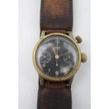 WW2 Luftwaffe chronograph by Hanhart. 17 jewel movement, the case numbered 111375. Includes case
