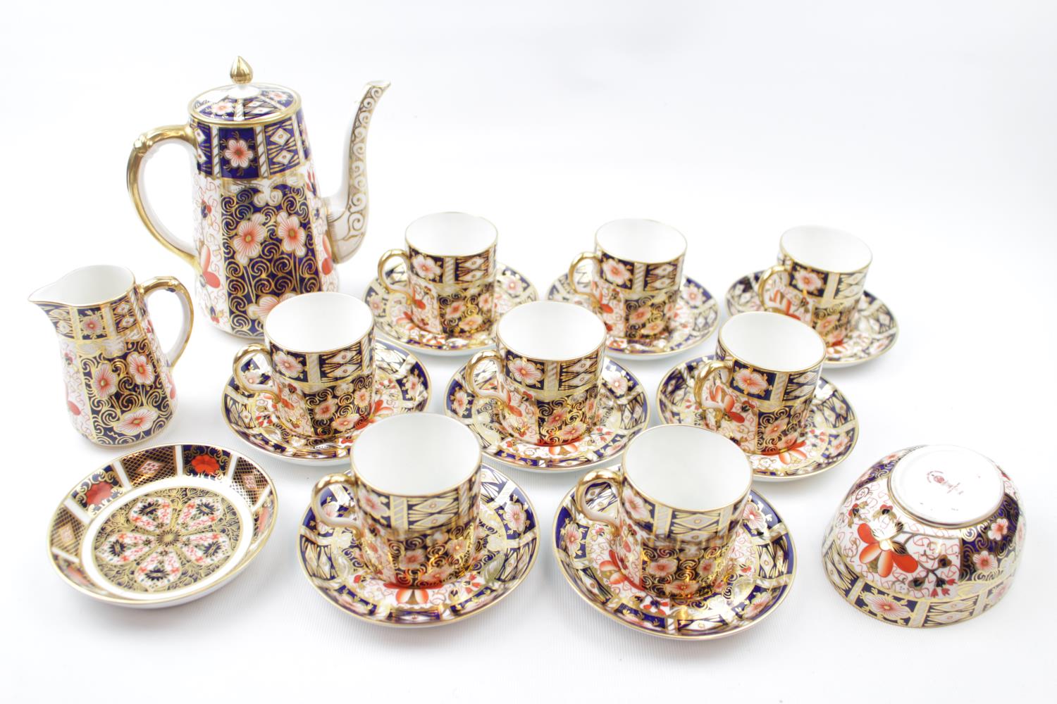 Royal Crown Derby Imari Pattern Coffee set for 8 marked 2451