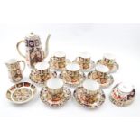 Royal Crown Derby Imari Pattern Coffee set for 8 marked 2451
