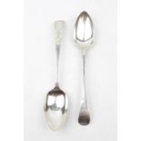 A pair of George III bright cut tablespoons - 1793 by GG - 117g