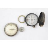 Military Stopwatch Broad arrow marked & a Brass Compass