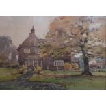 Richard Faulkner (1917-1988), Watercolour of a House and Garden, 36 x 26cm