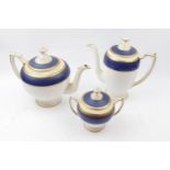 Extensive Coalport Athlone -Blue pattern dinner service comprising of tureen, Tea and coffee pot,