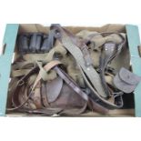 Collection of Military Webbing inc pouches, gun holster etc